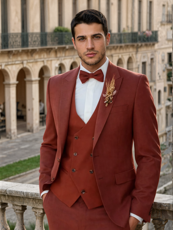 Costume homme terracotta Jadon – Maison Preciosa Dax