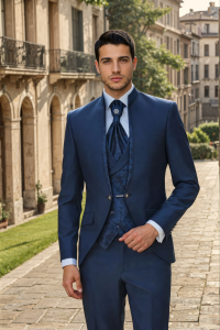 Costume homme bleu Santa mariage – Maison Preciosa Dax