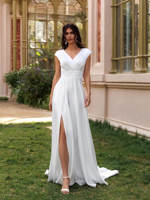 robe de mariée Apha coupe A-Line élégante Maison Preciosa Dax