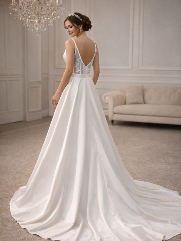 robe de mariée satin dax dos nu élégante fluide