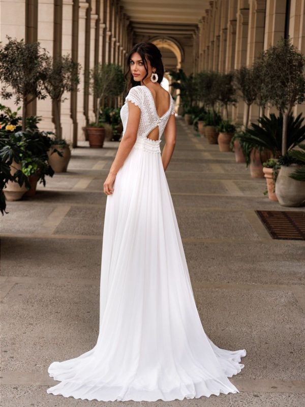 robe de mariée Heucate bohème dentelle fluide Maison Preciosa Dax