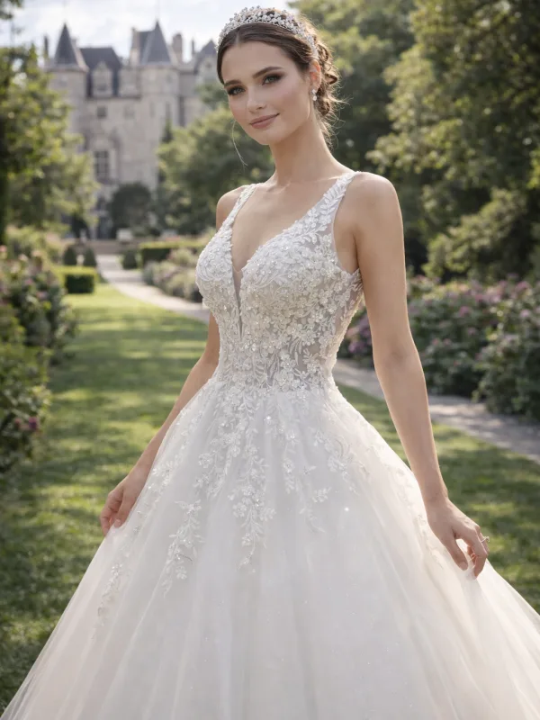 robe de mariée Isis princesse dentelle Maison Preciosa Dax