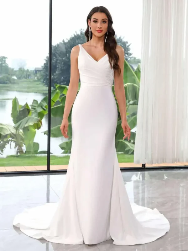 Robe de mariée Katya sirène minimaliste élégante – Maison Preciosa Dax