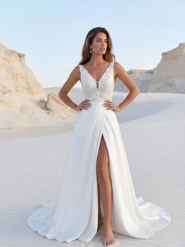 Robe de mariée bohème Izelda – bohème en dentelle florale – Maison Preciosa, boutique mariage à Dax (Landes)