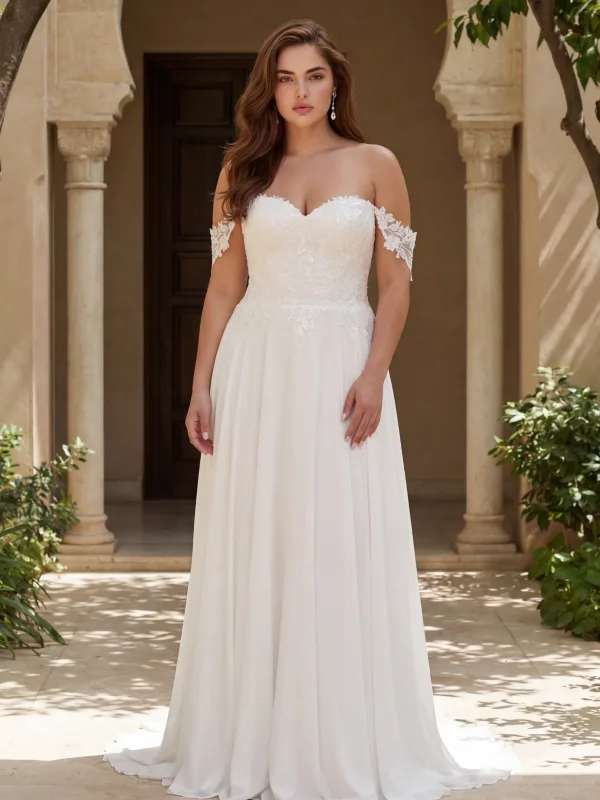 Robe de mariée bohème Charnel – bohème épaules dénudées – Maison Preciosa, boutique mariage à Dax (Landes)