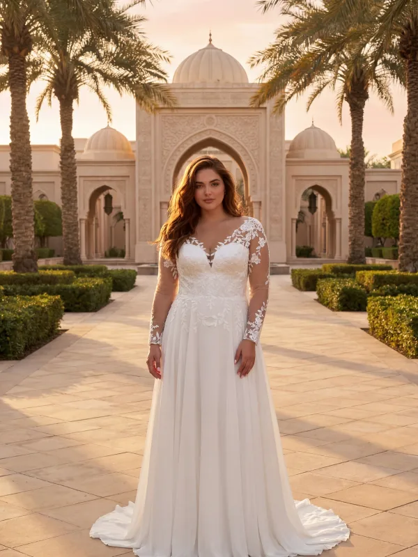 Robe de mariée bohème Clesia – fluide à manches illusion – Maison Preciosa, boutique mariage à Dax (Landes)
