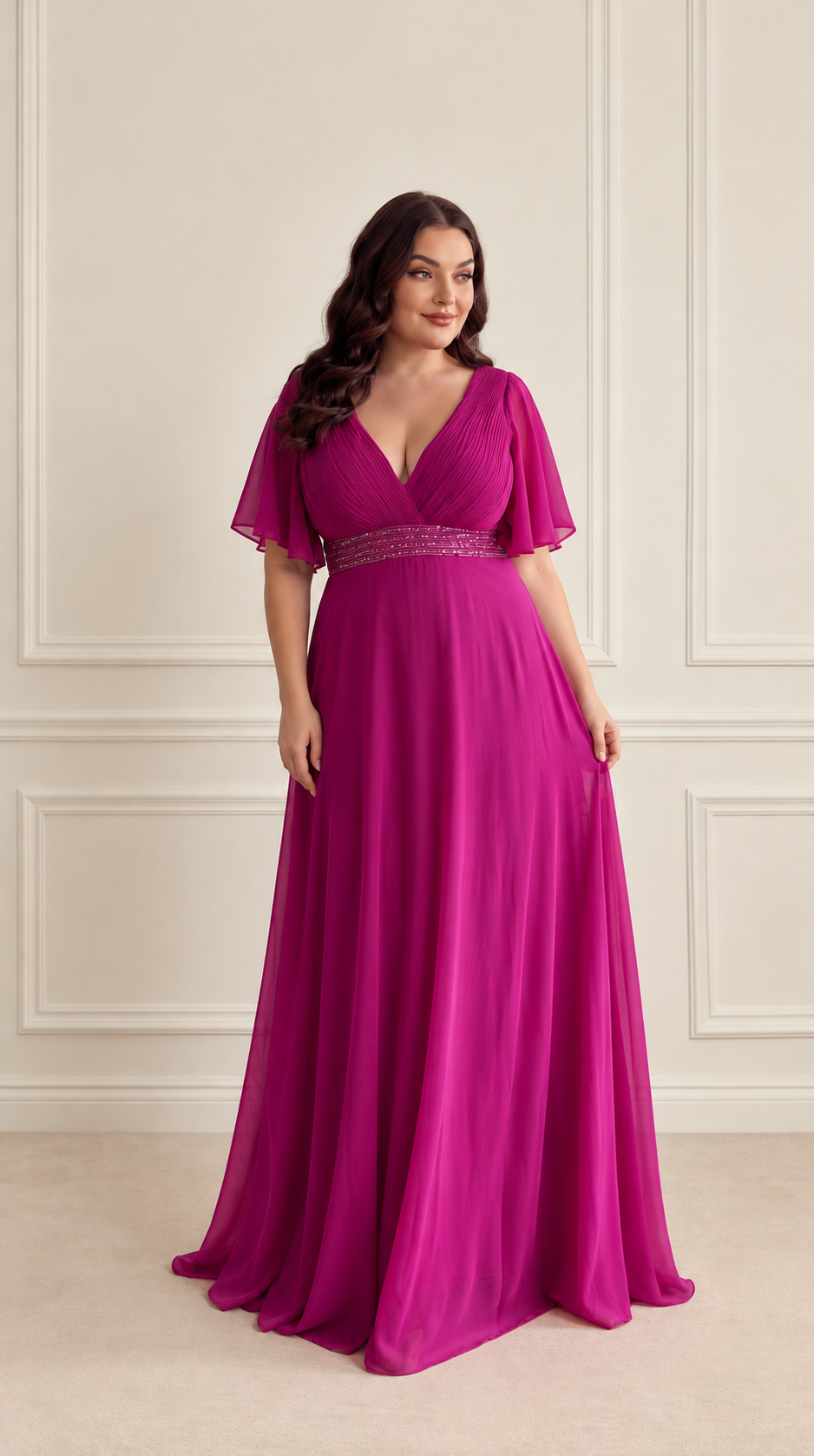 Robe de soirée à Dax 3 Robe de soirée fluide fuchsia à Dax