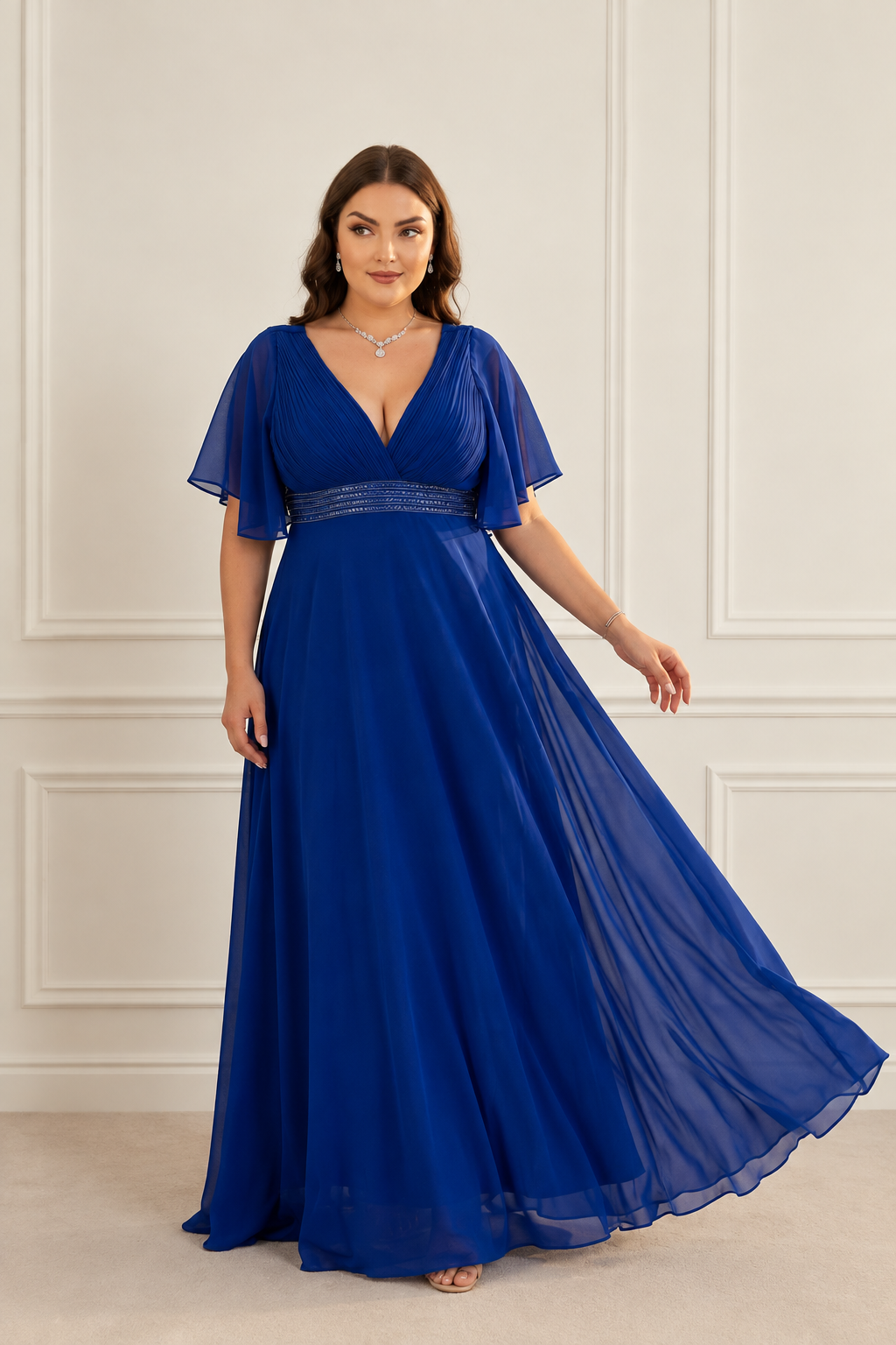Robe de soirée à Dax 4 Robe de soirée fluide bleu roi à Dax