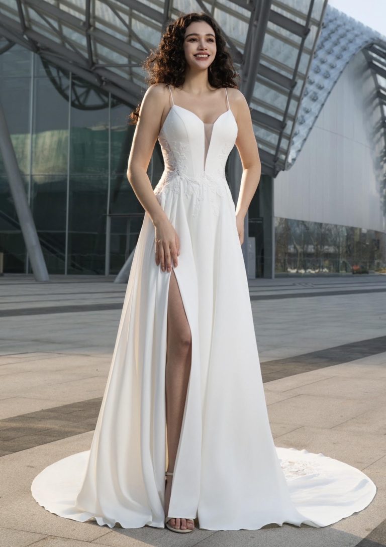 Robe de mariée Alma – vue de face – Maison Preciosa Dax
