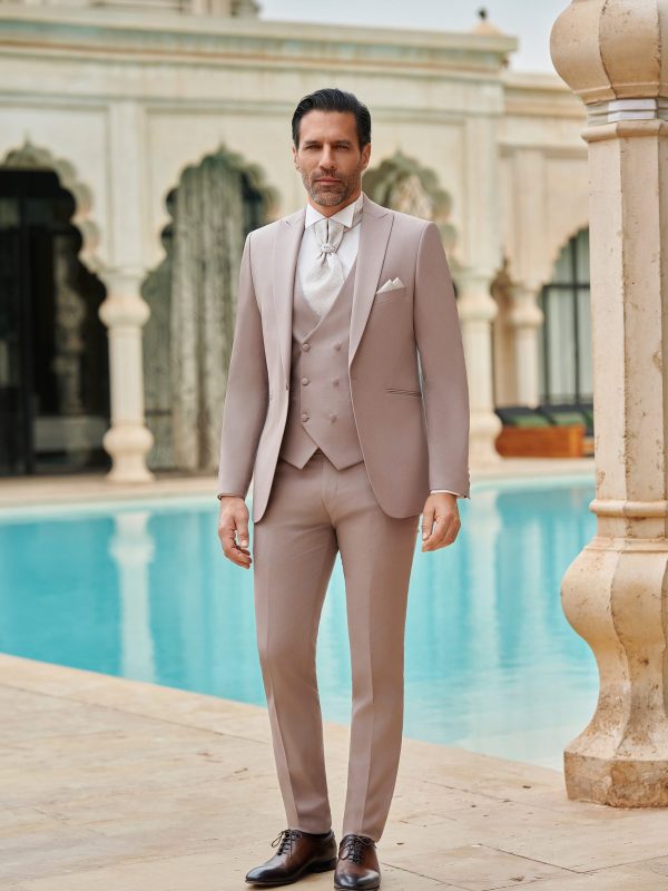 Costume homme sable Côme mariage – Maison Preciosa Dax