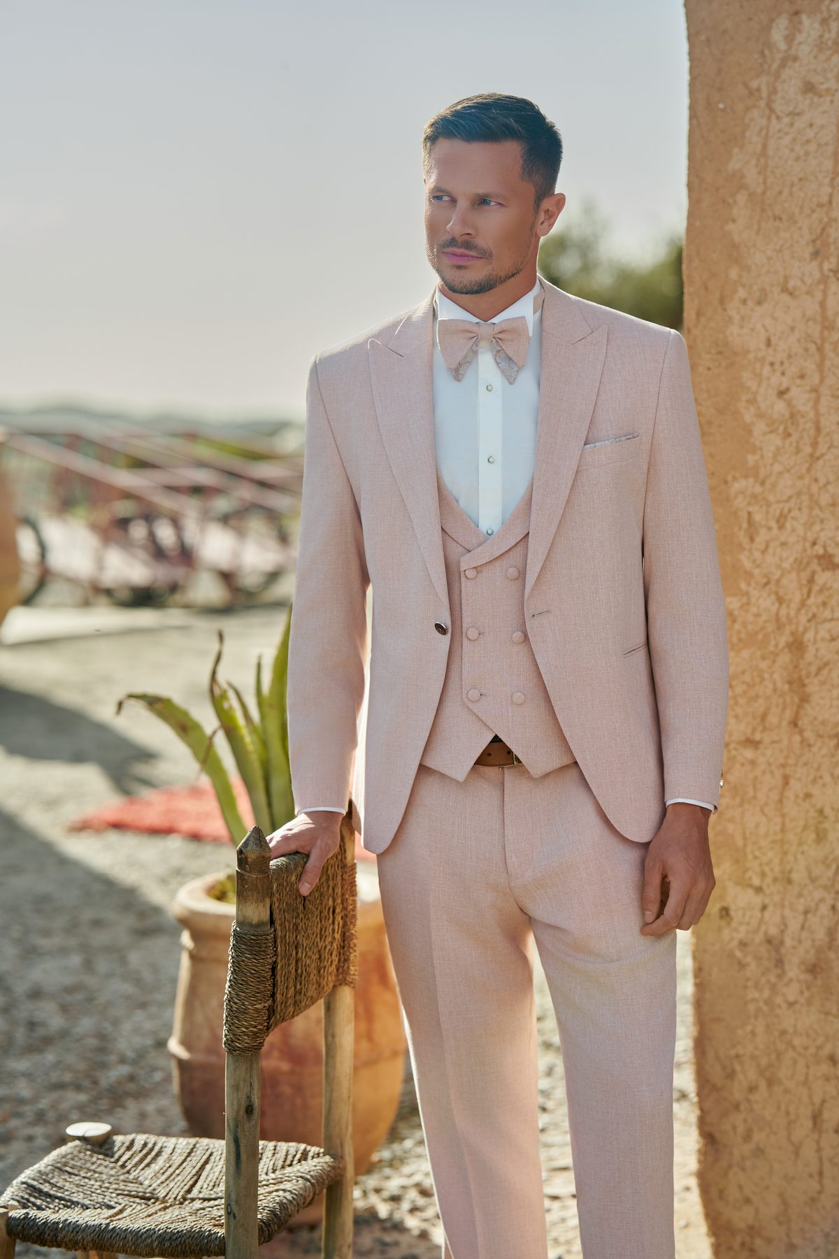 Costume de mariage homme rose Malaga 1 Costume homme rose Malaga mariage – Maison Preciosa Dax