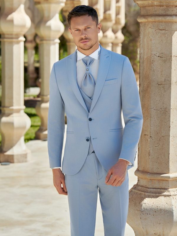 Costume homme bleu ciel Séoul mariage – Maison Preciosa Dax
